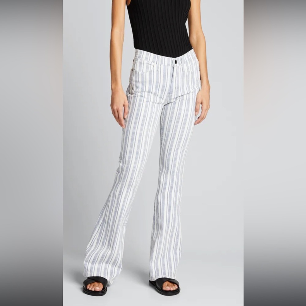 Frame Striped Flare Jeans